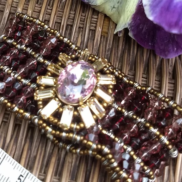 3/$25 vintage y2k red bronze 'crystal' sparkly stretchy bracelet🎈HOST PICK x2🎈 - Picture 3 of 6